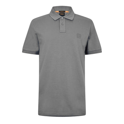 Grey - Front - Boss Mens Passenger Box Logo Polo Shirt