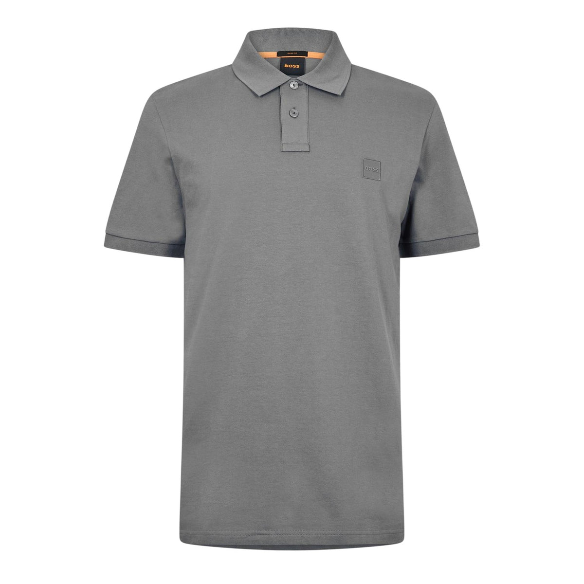 Grey - Front - Boss Mens Passenger Box Logo Polo Shirt