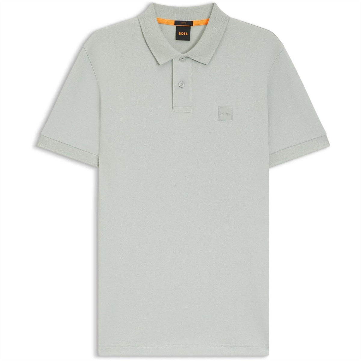 Silver - Front - Boss Mens Passenger Box Logo Polo Shirt