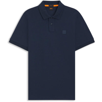 Navy Blue - Front - Boss Mens Passenger Box Logo Polo Shirt