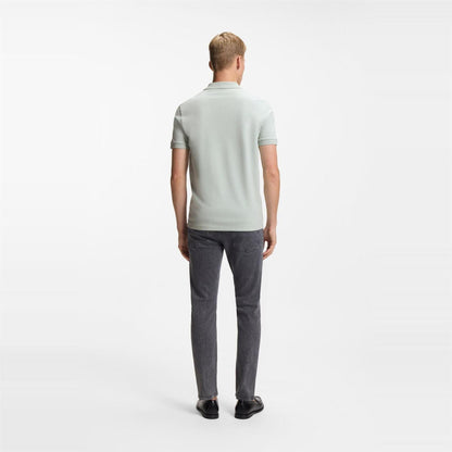 Silver - Side - Boss Mens Passenger Box Logo Polo Shirt
