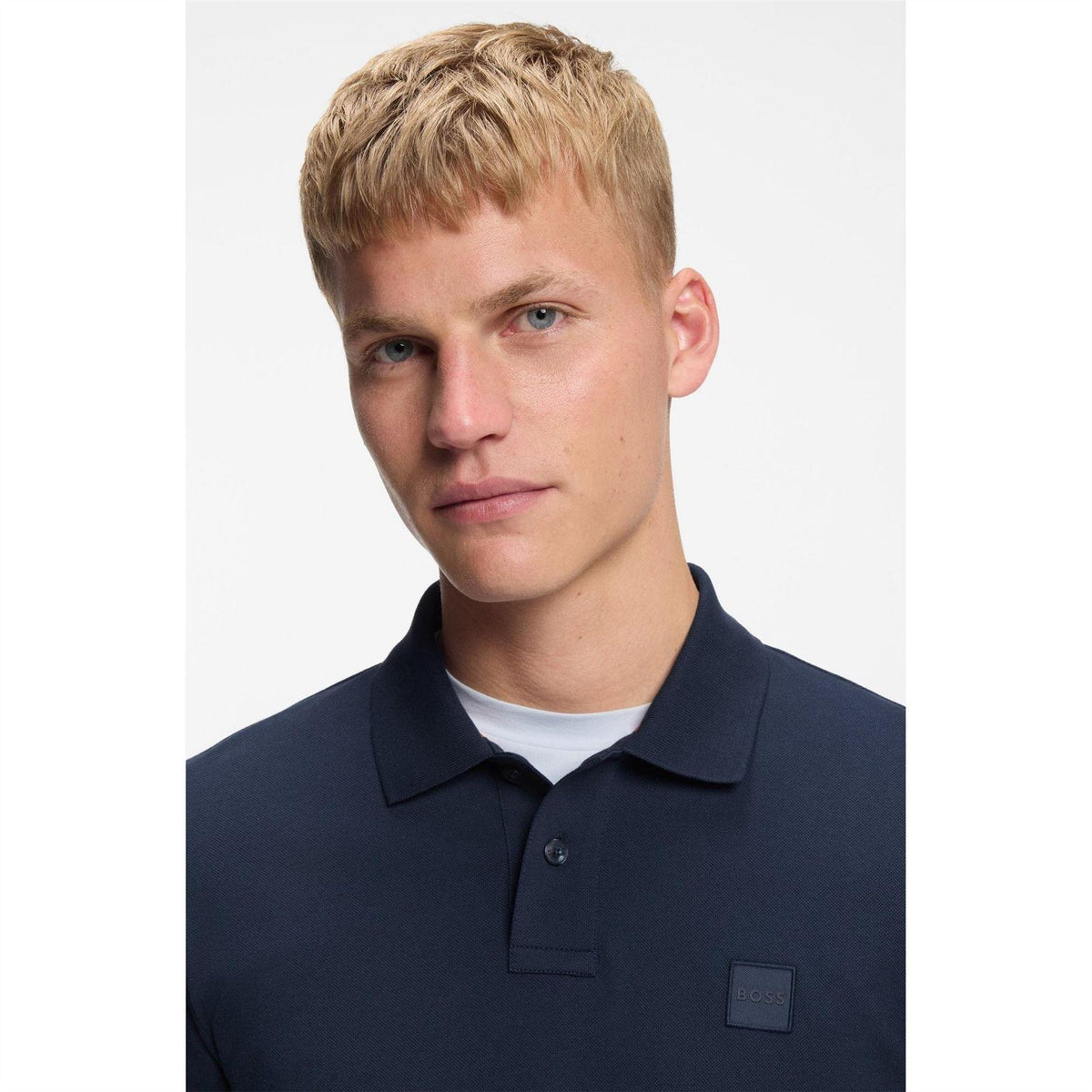 Navy Blue - Lifestyle - Boss Mens Passenger Box Logo Polo Shirt