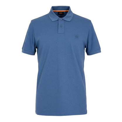 Blue - Front - Boss Mens Passenger Box Logo Polo Shirt