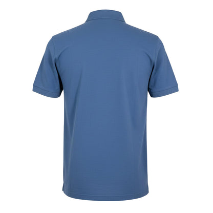 Blue - Back - Boss Mens Passenger Box Logo Polo Shirt