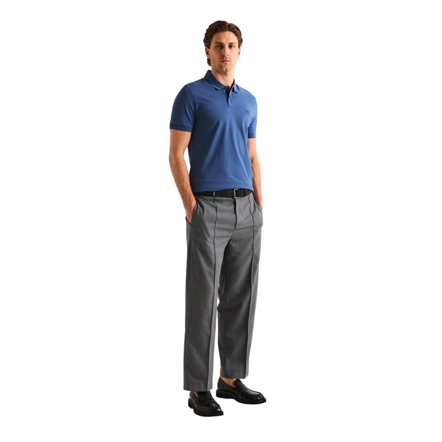 Blue - Lifestyle - Boss Mens Passenger Box Logo Polo Shirt