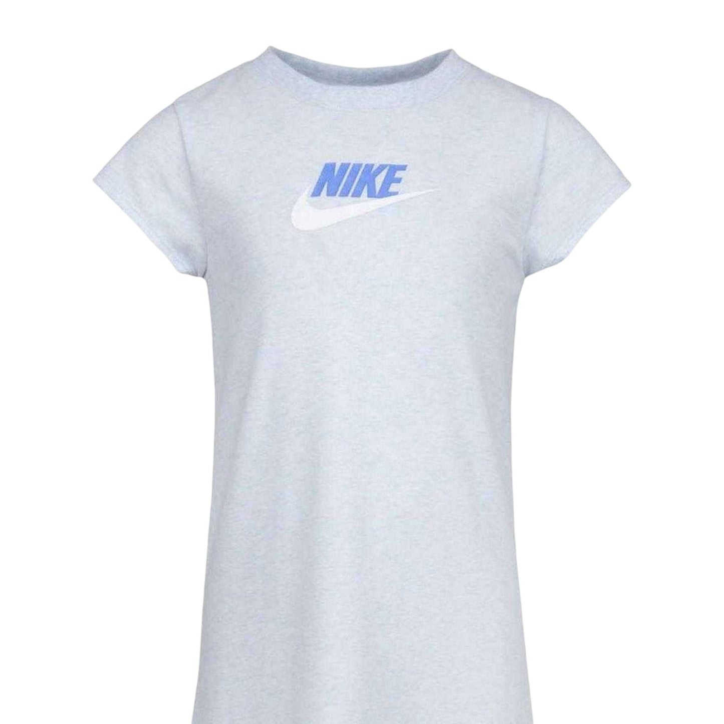 Grey - Side - Nike Girls Swoosh Short-Sleeved T-Shirt Dress