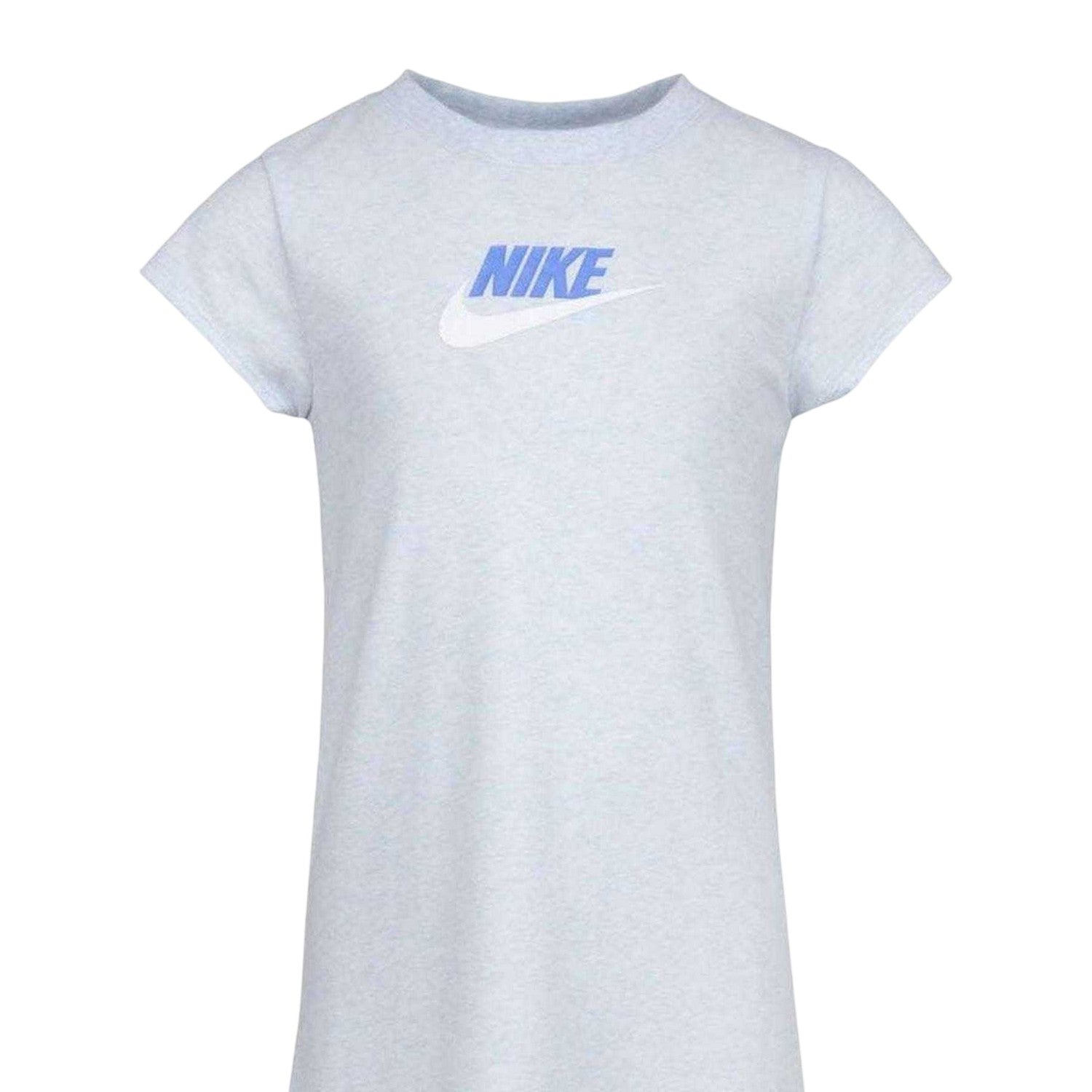 Grey - Side - Nike Girls Swoosh Short-Sleeved T-Shirt Dress