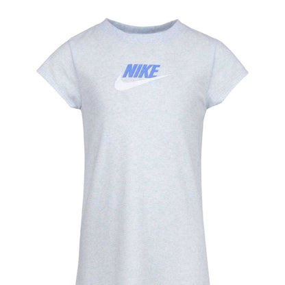 Grey - Side - Nike Girls Swoosh Short-Sleeved T-Shirt Dress
