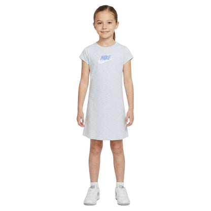 Grey - Lifestyle - Nike Girls Swoosh Short-Sleeved T-Shirt Dress