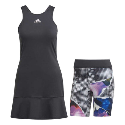 Black Print - Front - Adidas Womens-Ladies US Printed Dress Set