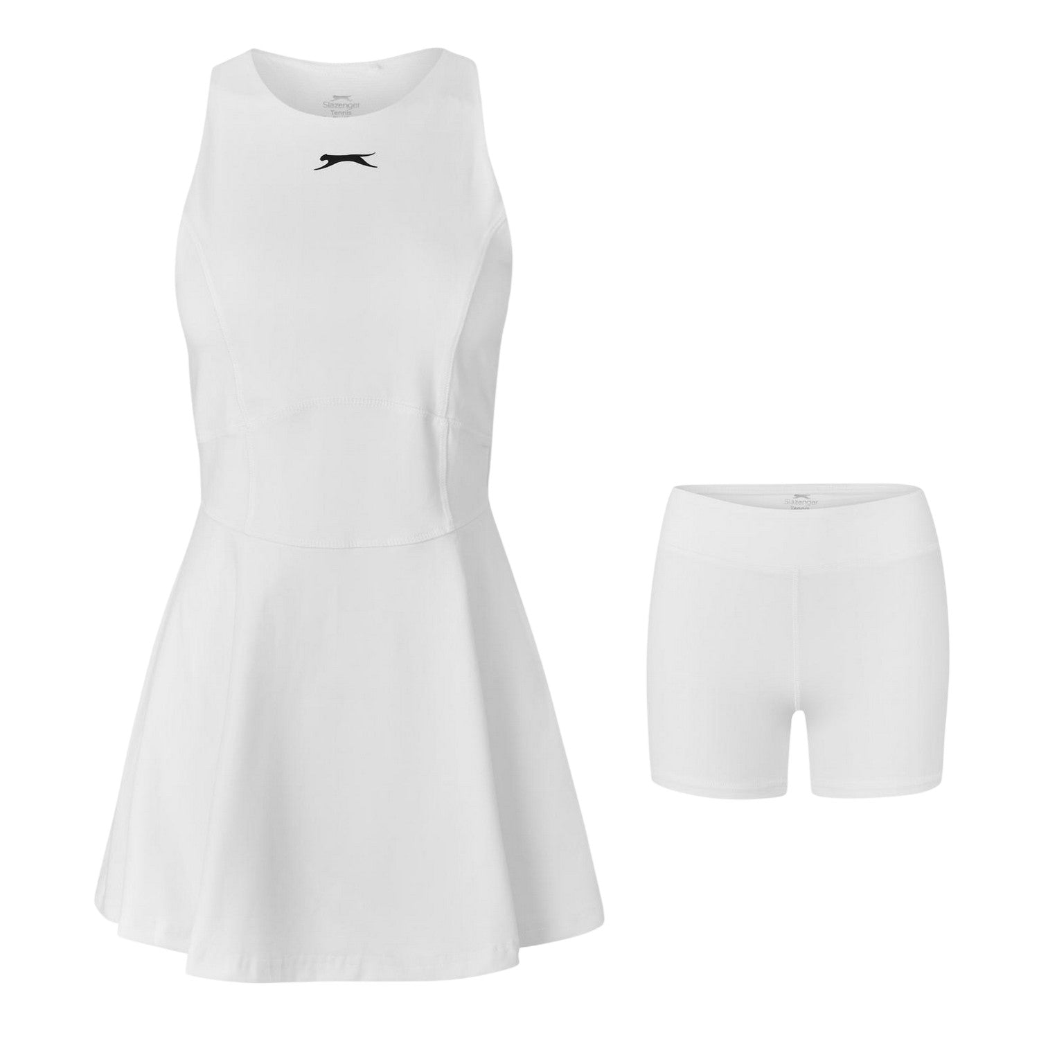 White - Front - Slazenger Womens-Ladies Logo 2 in 1 Tennis Dress