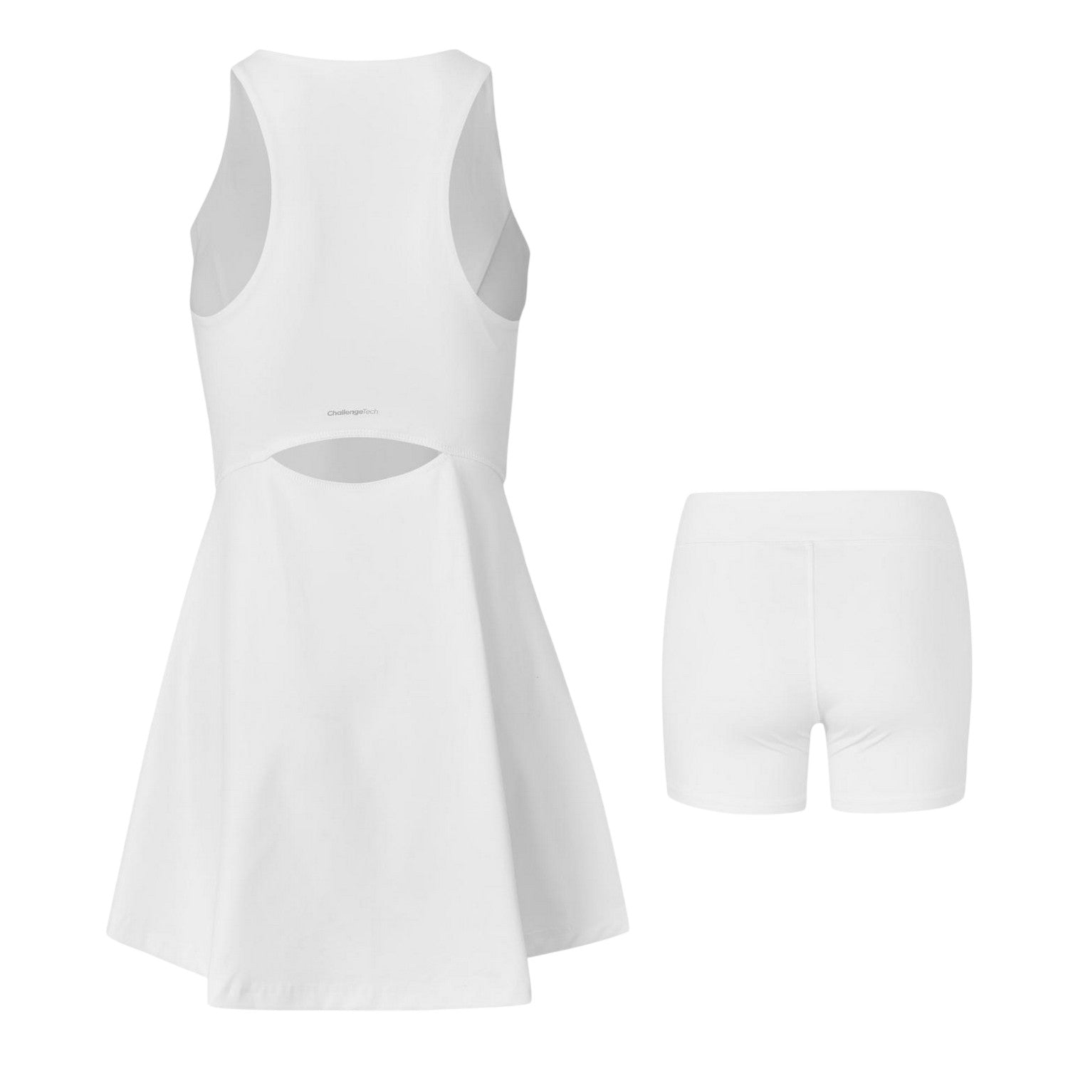 White - Back - Slazenger Womens-Ladies Logo 2 in 1 Tennis Dress
