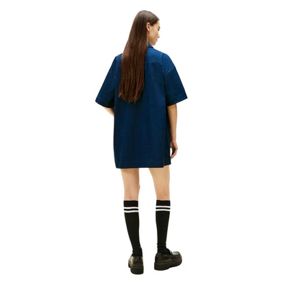 Dark Navy - Back - Tommy Jeans Womens-Ladies Boxy Mini Shirt Dress