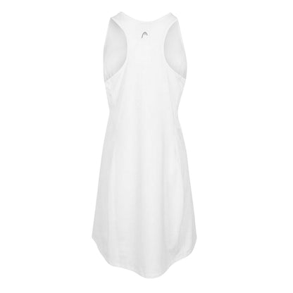 White - Back - Head Womens-Ladies Club Plain Tank Dress