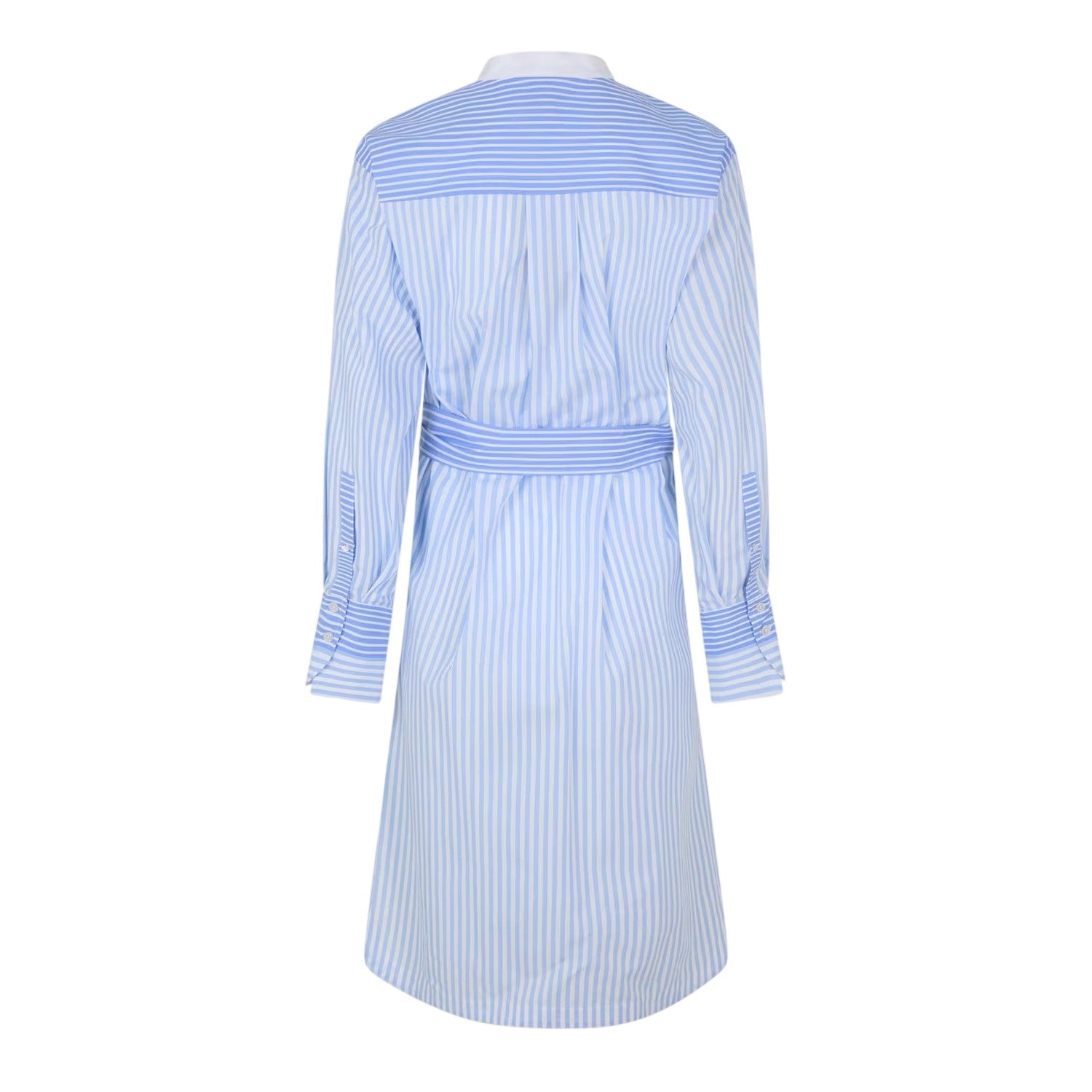 Brown - Back - Boss Womens-Ladies Striped Wrap Dress