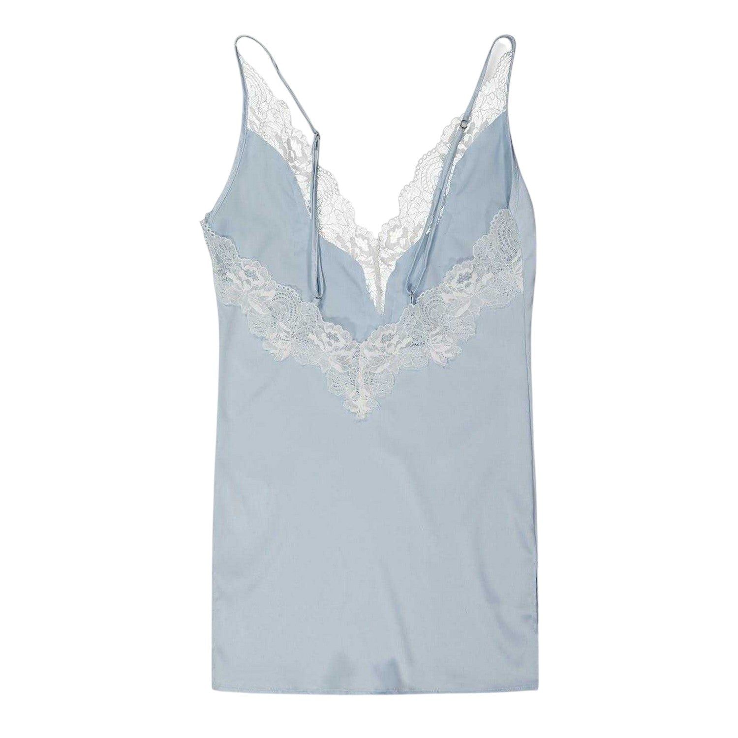 Icewater Blue - Back - Bluebella Womens-Ladies Lace Satin Slip Dress
