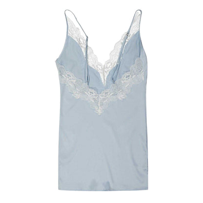 Icewater Blue - Back - Bluebella Womens-Ladies Lace Satin Slip Dress