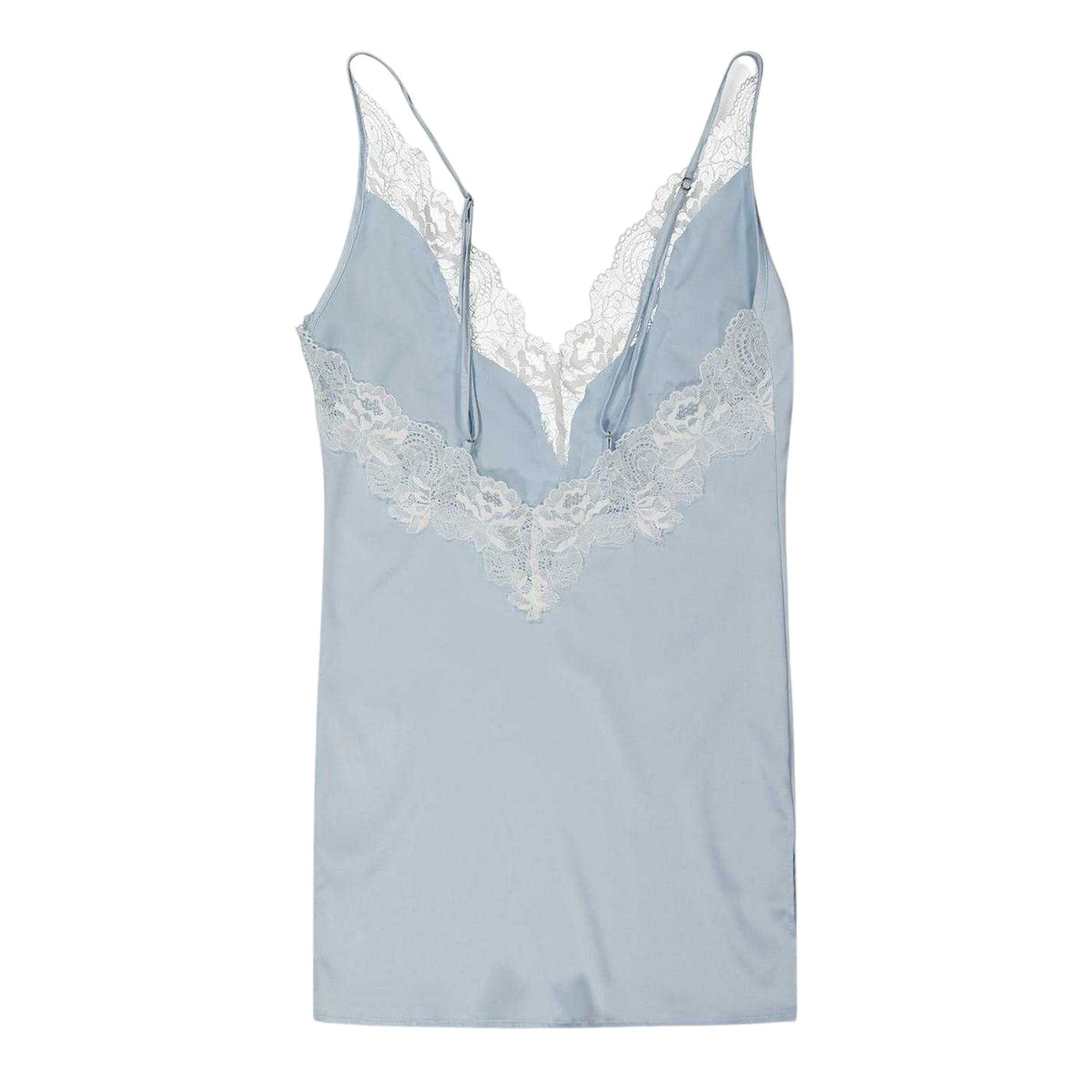 Icewater Blue - Back - Bluebella Womens-Ladies Lace Satin Slip Dress
