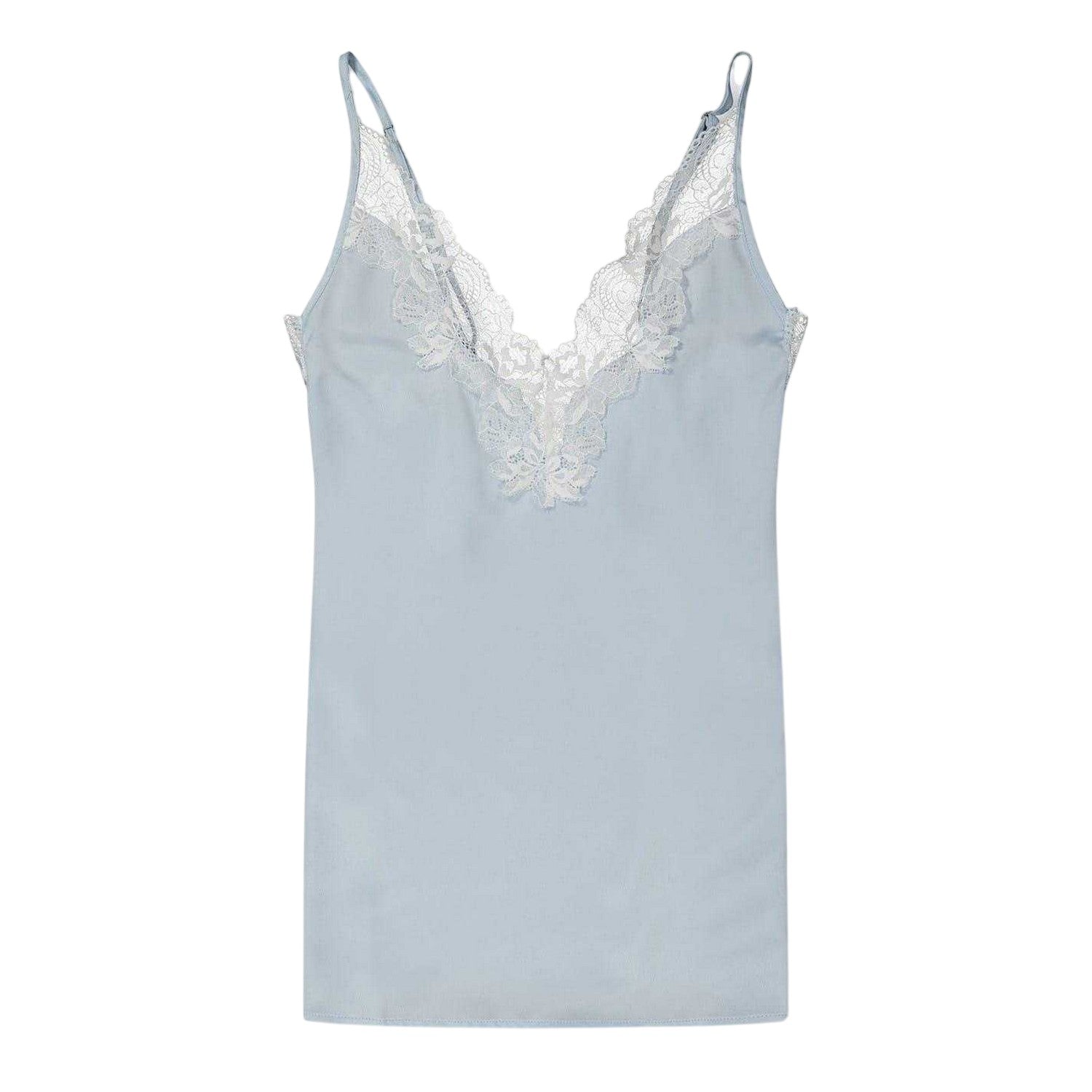 Icewater Blue - Front - Bluebella Womens-Ladies Lace Satin Slip Dress
