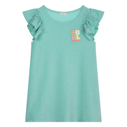 Beach Blue - Back - Billieblush Girls Embroidered Patch Skater Dress
