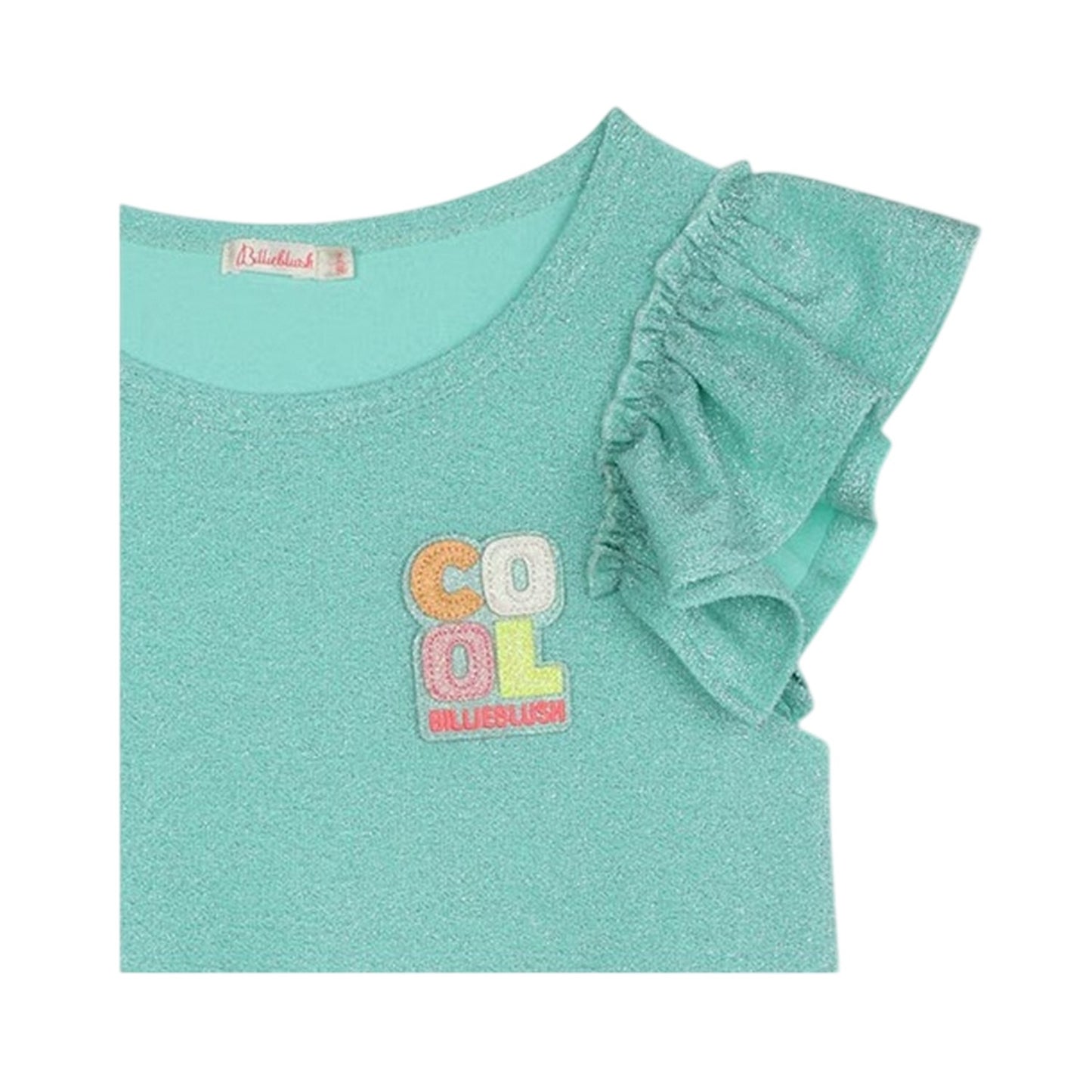 Beach Blue - Side - Billieblush Girls Embroidered Patch Skater Dress