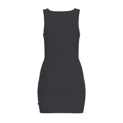 Jet Black - Back - Guess Womens-Ladies Square Neck Slim Mini Dress