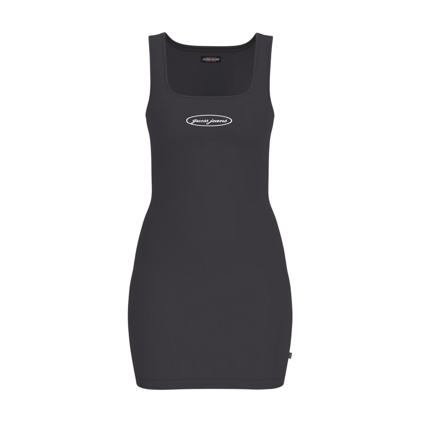 Jet Black - Front - Guess Womens-Ladies Square Neck Slim Mini Dress