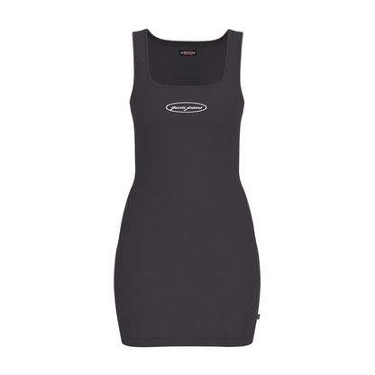 Jet Black - Front - Guess Womens-Ladies Square Neck Slim Mini Dress