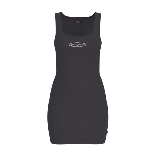 Jet Black - Front - Guess Womens-Ladies Square Neck Slim Mini Dress