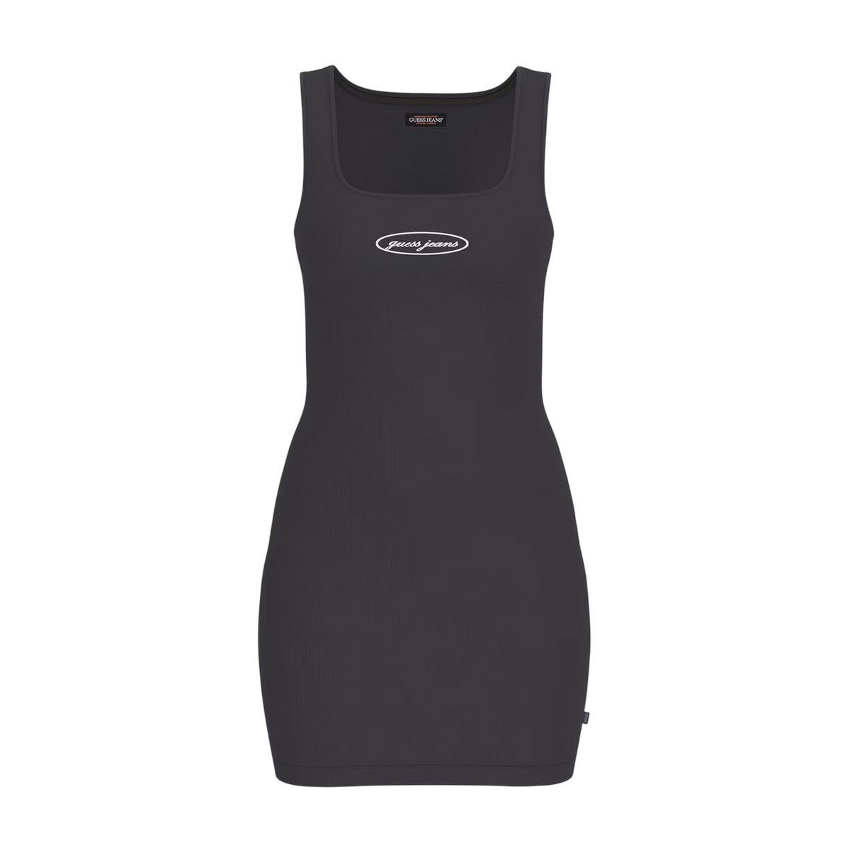 Jet Black - Front - Guess Womens-Ladies Square Neck Slim Mini Dress