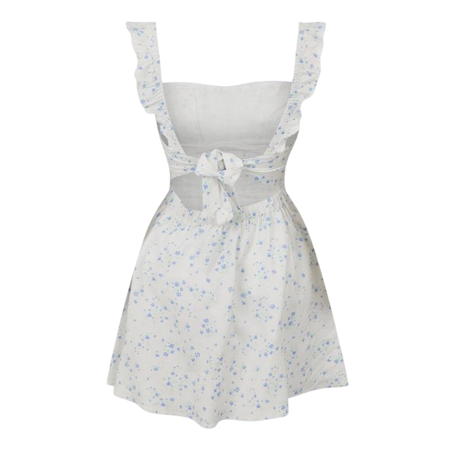 White-Blue - Back - Jack Wills Womens-Ladies All-Over Print Mini Dress