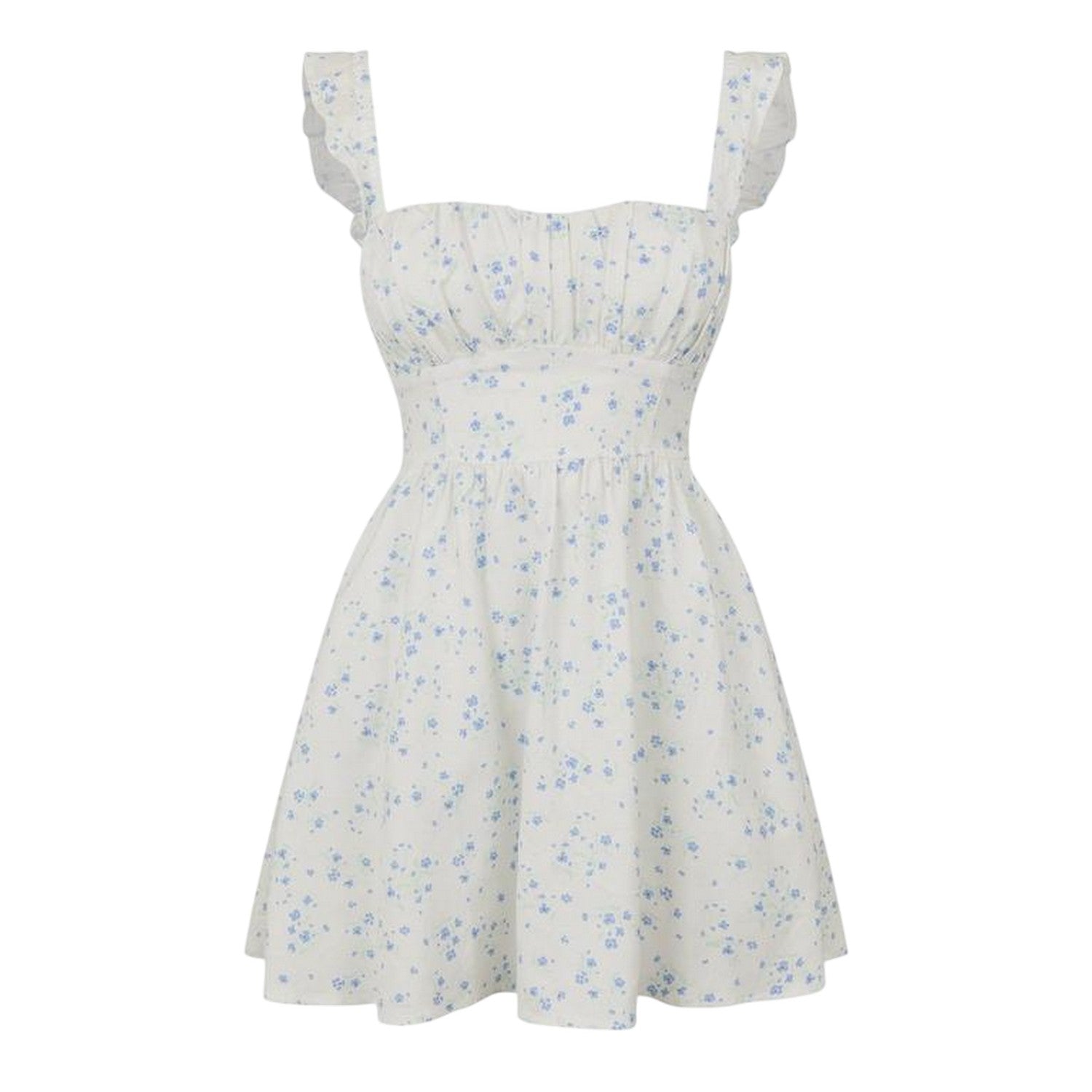 White-Blue - Front - Jack Wills Womens-Ladies All-Over Print Mini Dress