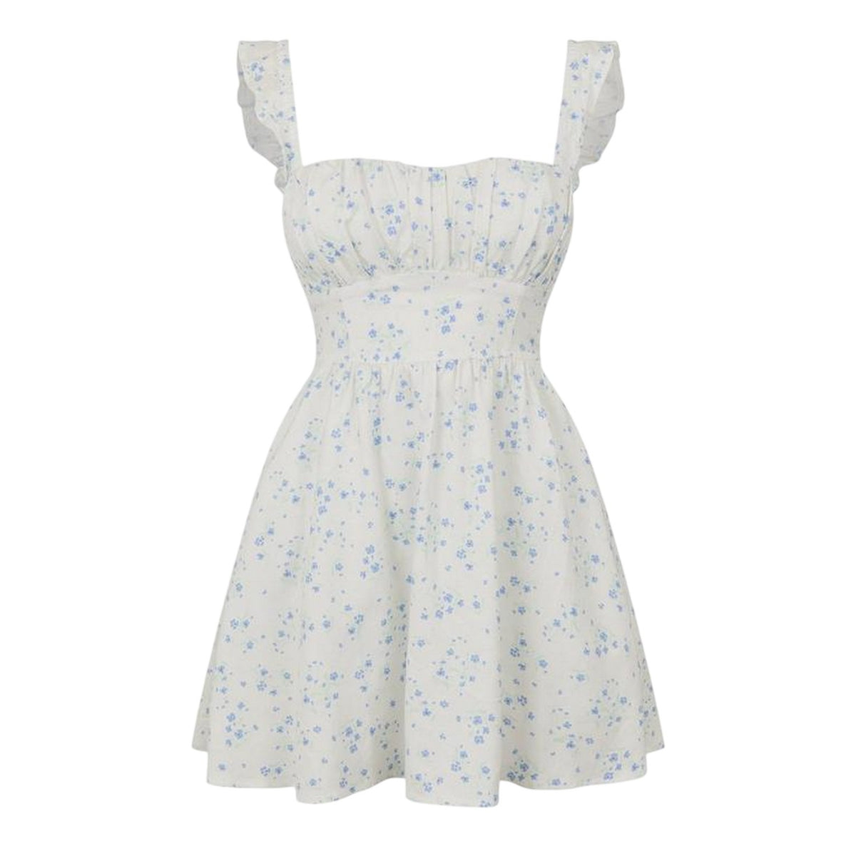 White-Blue - Front - Jack Wills Womens-Ladies All-Over Print Mini Dress