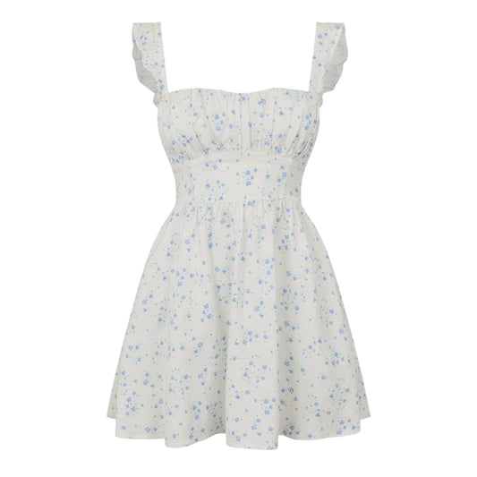 White-Blue - Front - Jack Wills Womens-Ladies All-Over Print Mini Dress