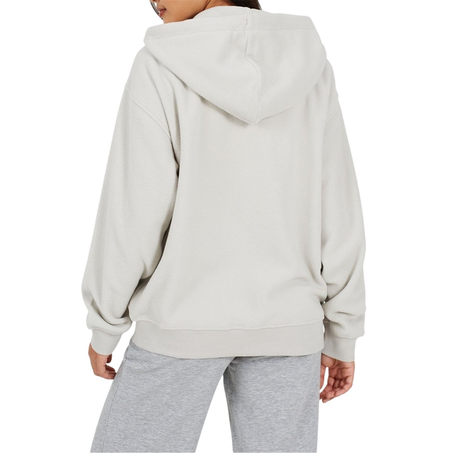 Cloud Grey - Back - Brave Soul Womens-Ladies Polar Fleece Full Zip Hoodie