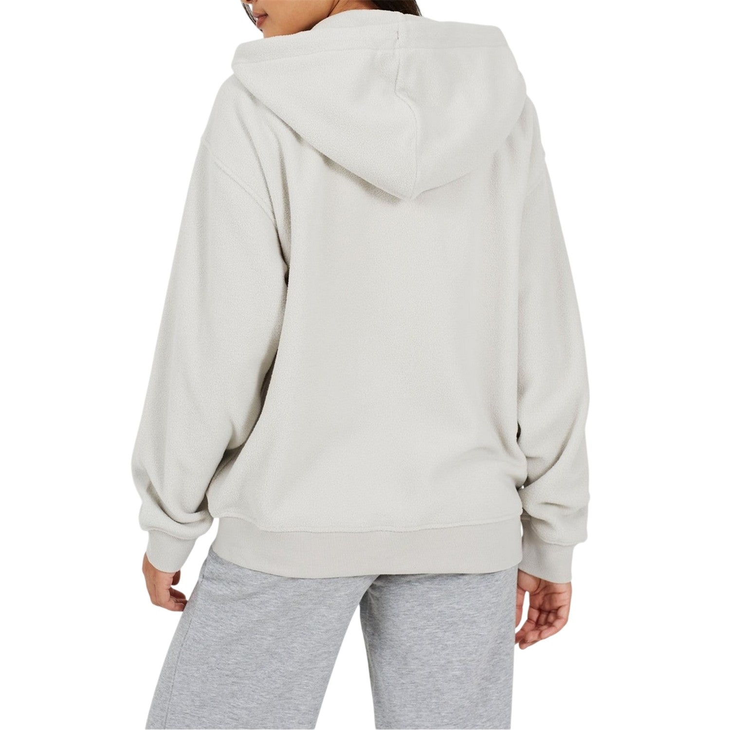 Cloud Grey - Back - Brave Soul Womens-Ladies Polar Fleece Full Zip Hoodie