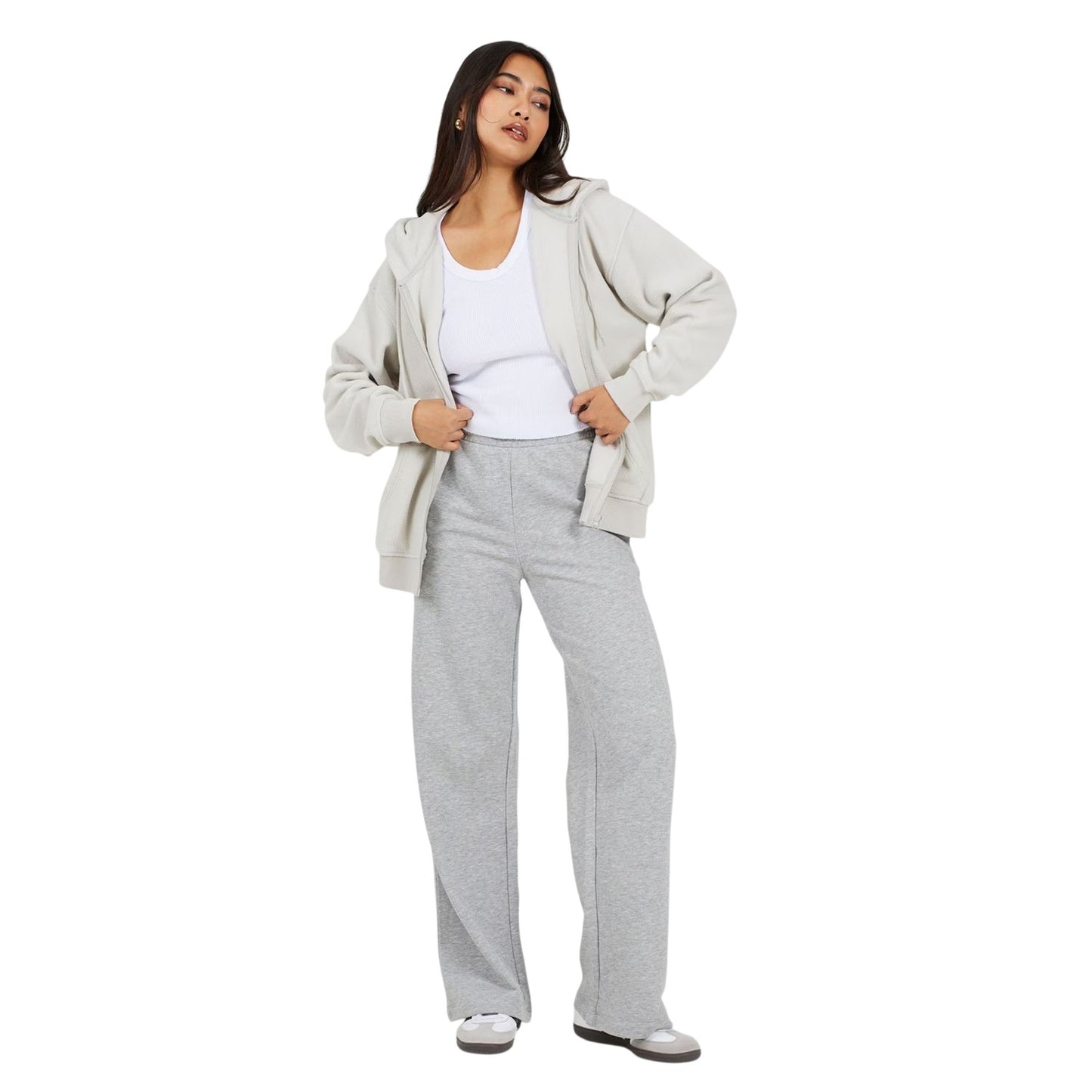 Cloud Grey - Side - Brave Soul Womens-Ladies Polar Fleece Full Zip Hoodie