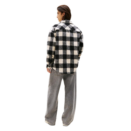 Red-Black - Back - Tommy Jeans Mens Check Plaid Flannel Chest Pocket Overshirt
