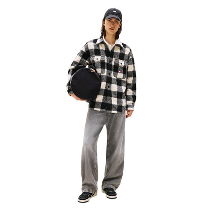 Red-Black - Lifestyle - Tommy Jeans Mens Check Plaid Flannel Chest Pocket Overshirt