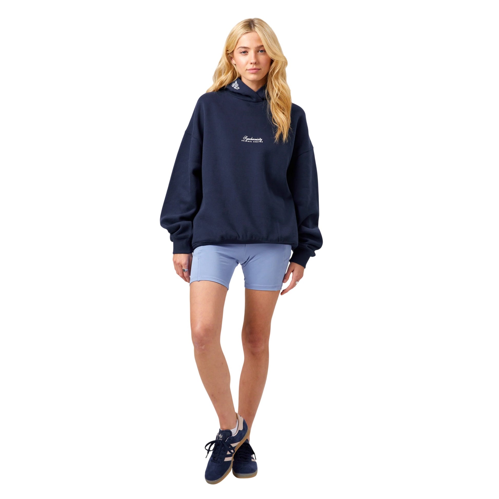 Midnight Blue - Side - Original Creator Womens-Ladies Flowers Hoodie