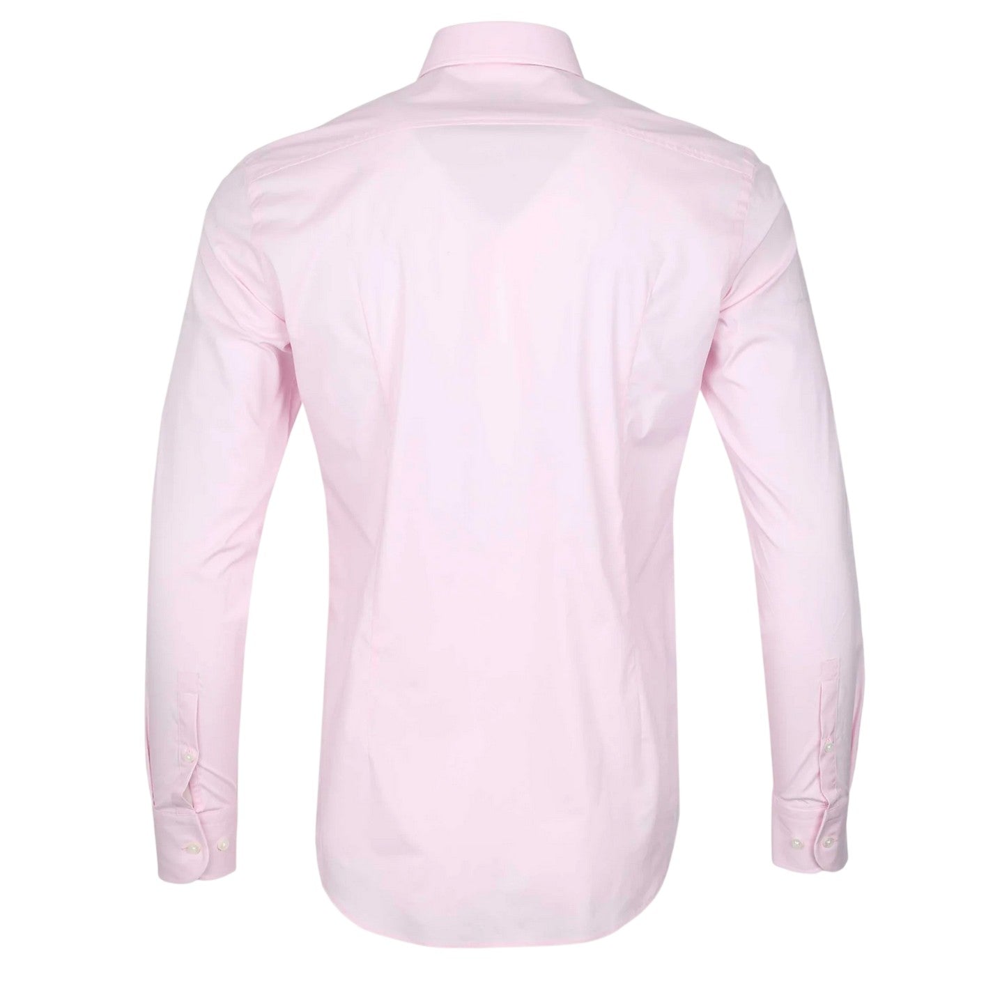 Pink - Back - Boss Mens Plain Long-Sleeved Formal Shirt