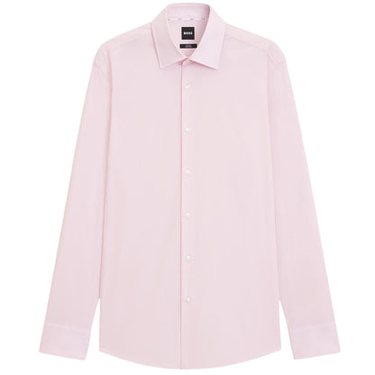 Pink - Front - Boss Mens Plain Long-Sleeved Formal Shirt