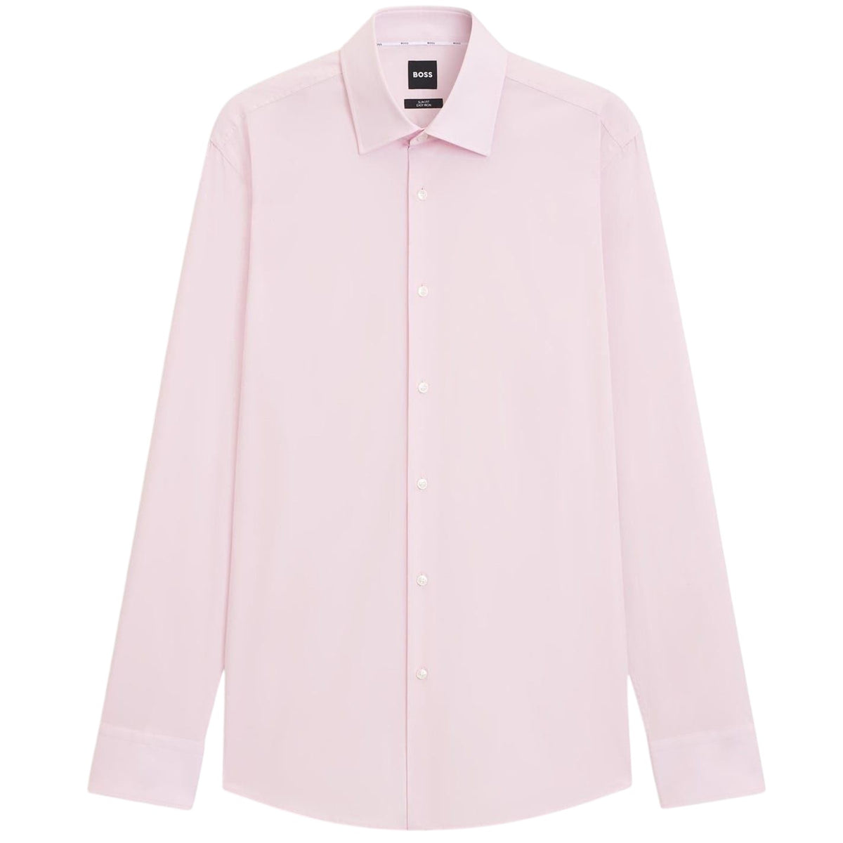 Pink - Front - Boss Mens Plain Long-Sleeved Formal Shirt