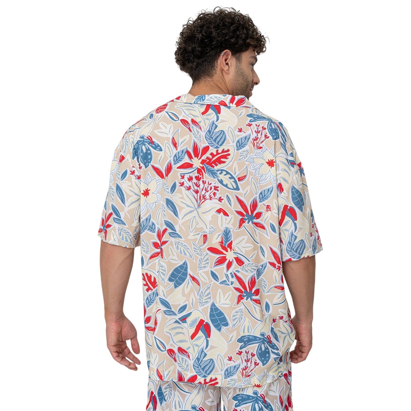 White - Back - Hugo Mens Floral Relaxed Fit Shirt