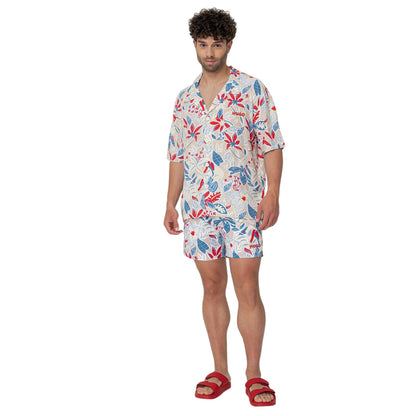 White - Lifestyle - Hugo Mens Floral Relaxed Fit Shirt