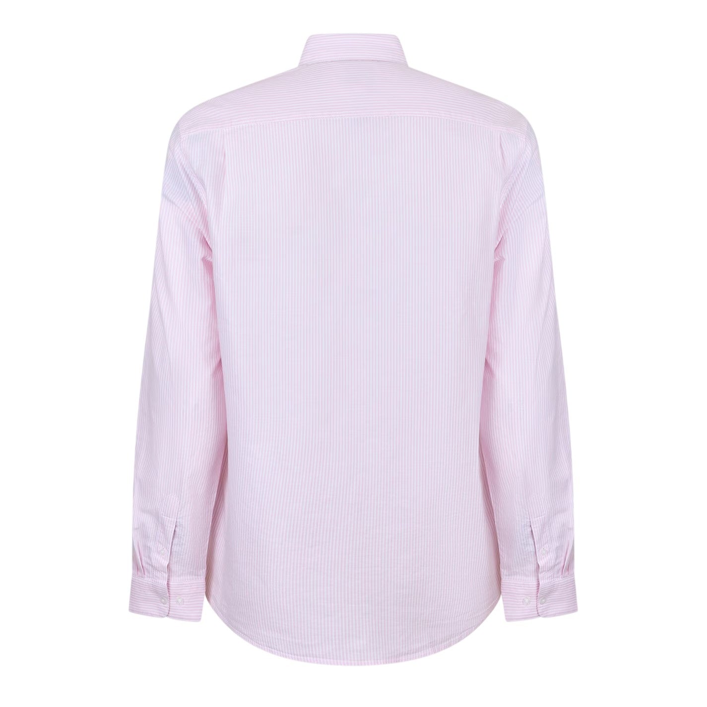 Pink-White - Back - Peter Werth Mens Pinstripe Regular Long-Sleeved Shirt