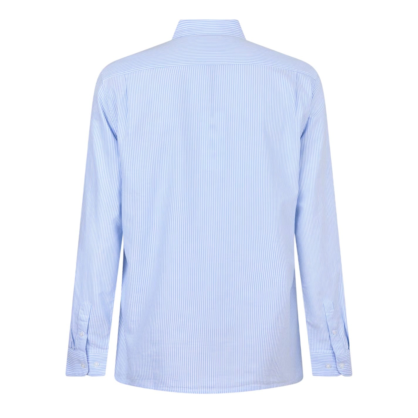 Blue-White - Back - Peter Werth Mens Pinstripe Regular Long-Sleeved Shirt