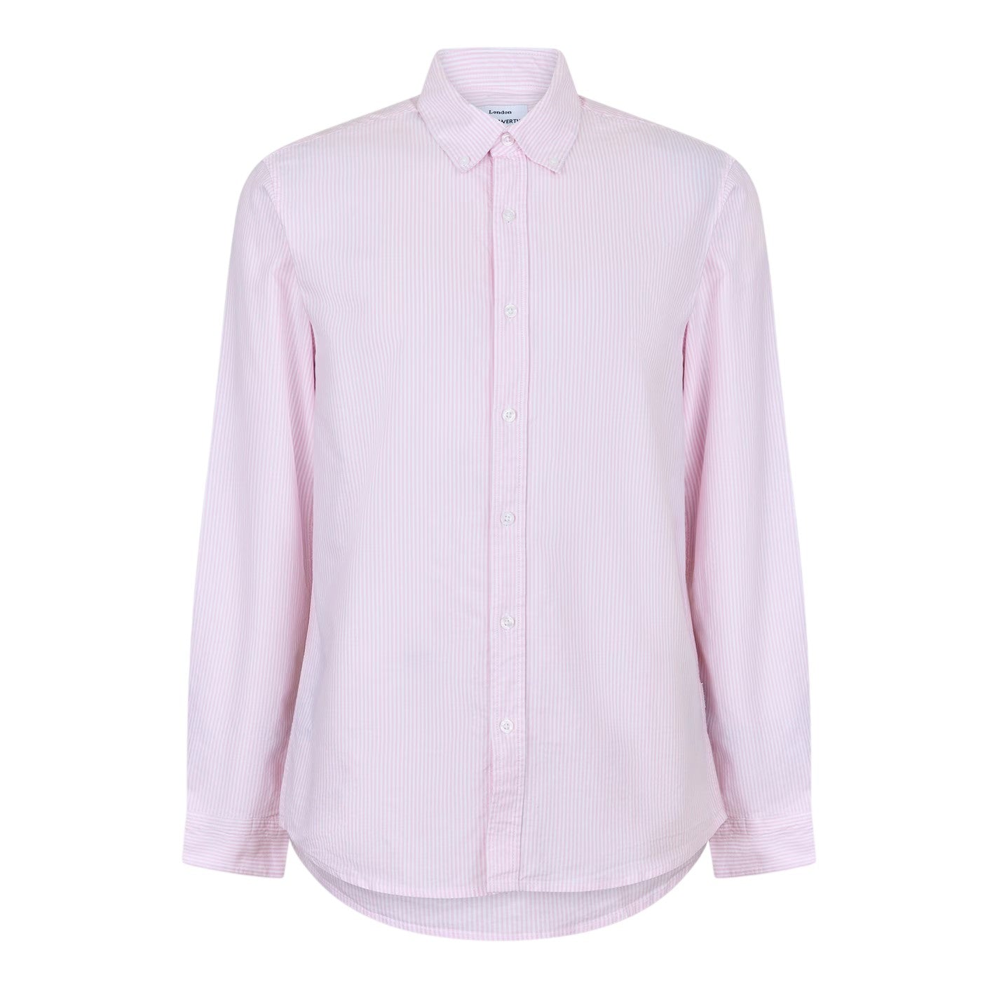 Pink-White - Front - Peter Werth Mens Pinstripe Regular Long-Sleeved Shirt