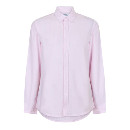 Pink-White - Front - Peter Werth Mens Pinstripe Regular Long-Sleeved Shirt