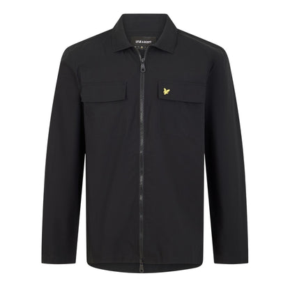 Black - Front - Lyle & Scott Mens Heavy Duty Shirt Jacket